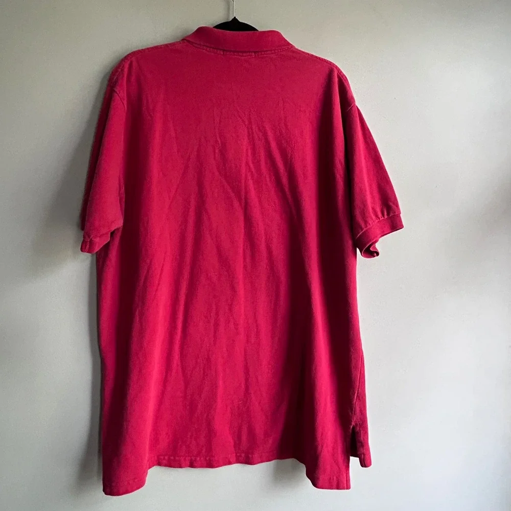 Polo Ralph Lauren Men Red Cotton Pique Short Sleeve Polo Shirt Large Classic Fit